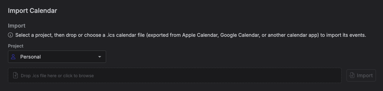 Kalendi - Import Calendar